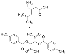 (S)-5,6-Dehydro Pregabalin (-)-O,O&rsquo;-Di-p-toluoyl-L-tartaric Acid