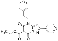 Ethyl 5,7-dioxo-4-phenethyl-2-(pyridin-4-yl)-4,5,6,7-tetrahydropyrazolo[1,5-a]pyrimidine-6