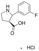 (3S)-2-(3-Fluorophenyl)-3-pyrrolidinecarboxylic acid, hydrochloride