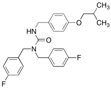 1,1-bis[(4-Fluorophenyl)methyl]-3-[(4-isobutoxyphenyl)methyl]urea