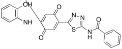 N-(5-(4-((2-Hydroxyphenyl)amino)-3,6-dioxocyclohexa-1,4-dien-1-yl)-1,3,4-thiadiazol-2-yl)b