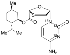 (2R,5S)-L-Menthol-5-(4-amino-2-oxo-1(2H)-pyrimidinyl-15N2,13C)-1,3-oxathiolane-2-carboxyla