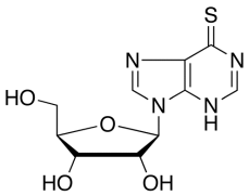 6-Mercaptopurine-9-&beta;-D-ribofuranoside (~90%)