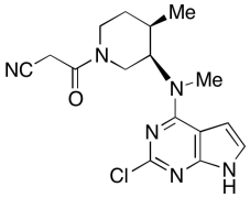 N-Methyl-N-(3R,4R)-1-cyanoacetyl-4-methylpiperidin-3-yl-2-chloro-7-deazapurine-6-amine