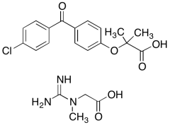 2-(1-Methylguanidino)acetic Acid Compound with 2-(4-(4-Chlorobenzoyl)phenoxy)-2-methylprop