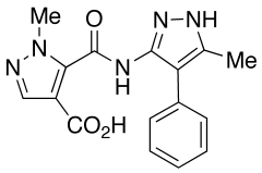 1-Methyl-5-[[(5-methyl-4-phenyl-1H-pyrazol-3-yl)amino]carbonyl]-1H-pyrazole-4-carboxylic A