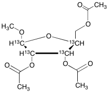 Methyl &beta;-D-Ribofuranoside 2,3,5-Triacetate-13C4